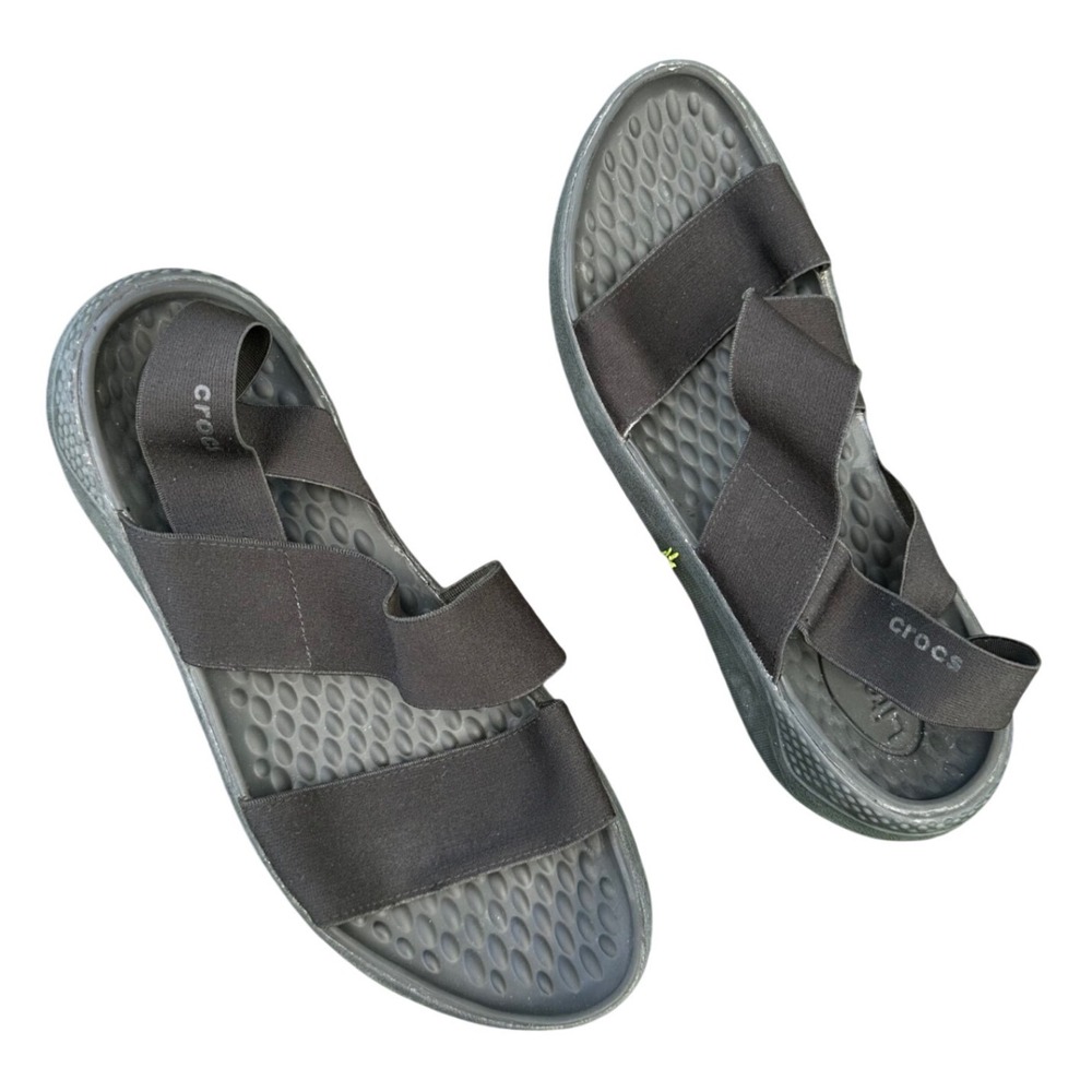 Crocs Women's LiteRide Stretch Sandals‎ Size 9 Black Shoes